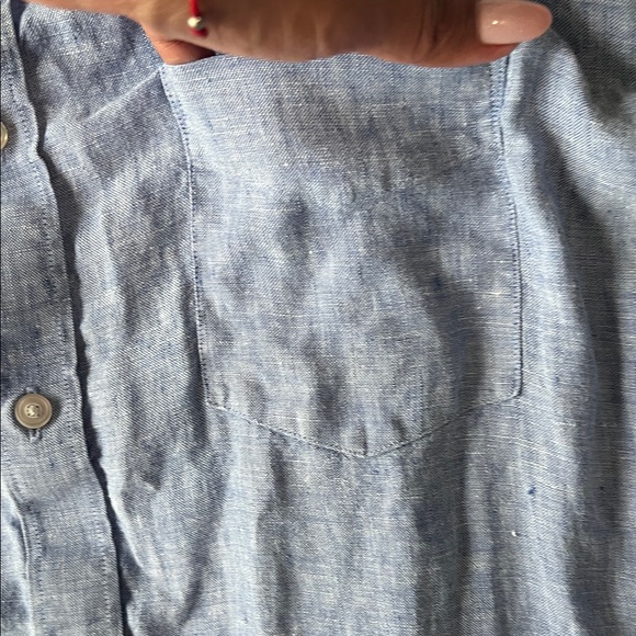 UNTUCKit Men's Light Blue linen  Casual Button Down Shirt - Picture 4 of 8